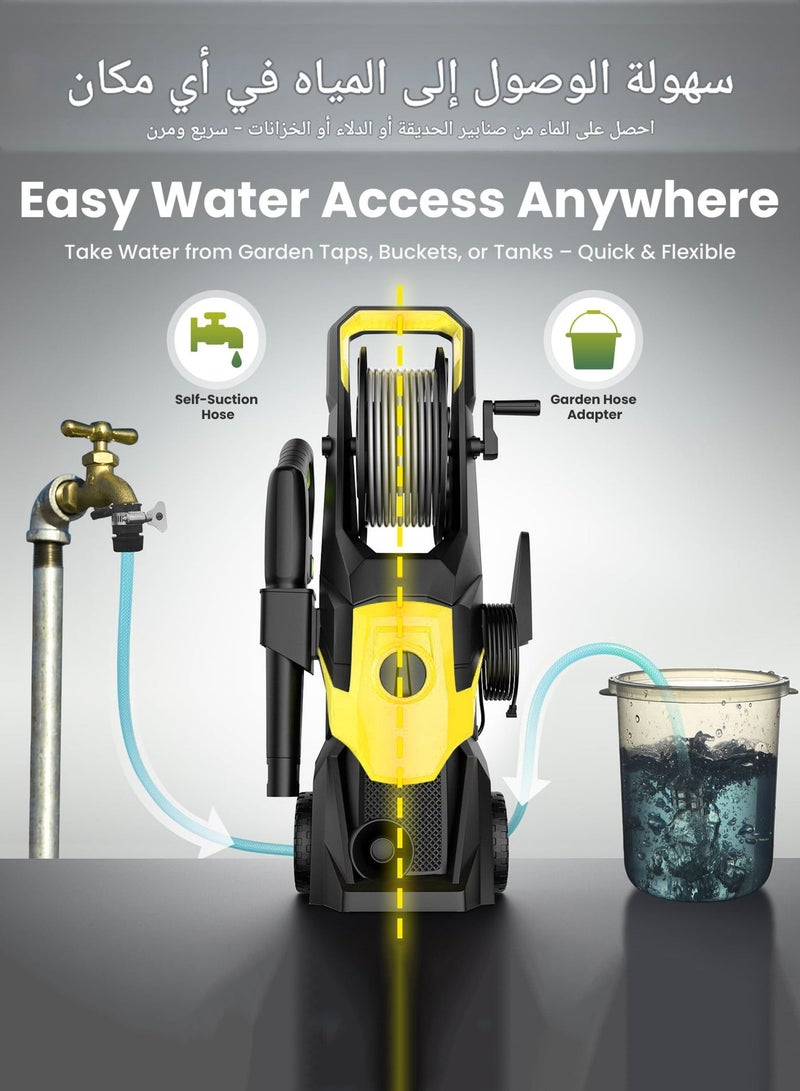 WEMART Electric Pressure Washer, 1800W 150Bar Power Washer with Quick Connect Nozzle, High Pressure Washer with Foam Gun for Car/Fence/Driveway/Patio/Home Cleaning - Image 2